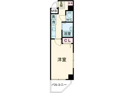 プレールアパートメント芦花公園(1K/4階)の間取り写真