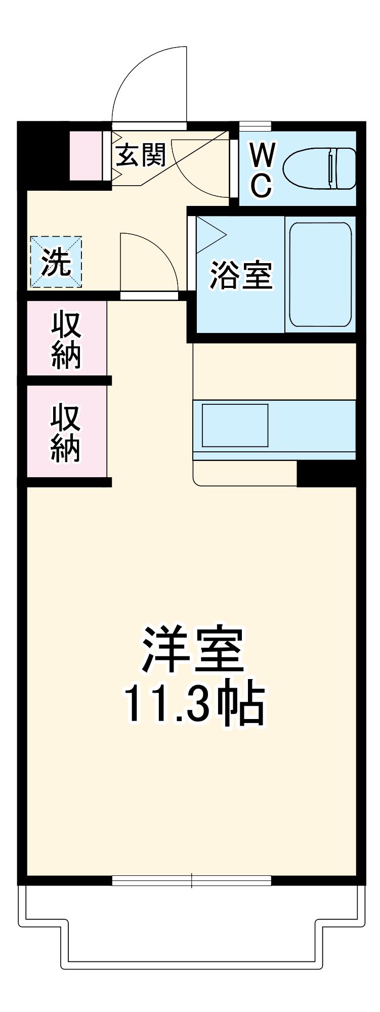 ハイライズHIRAI(ワンルーム/2階)の間取り写真