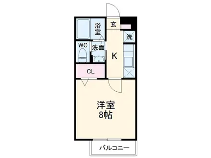 エンゼル(1K/1階)の間取り写真