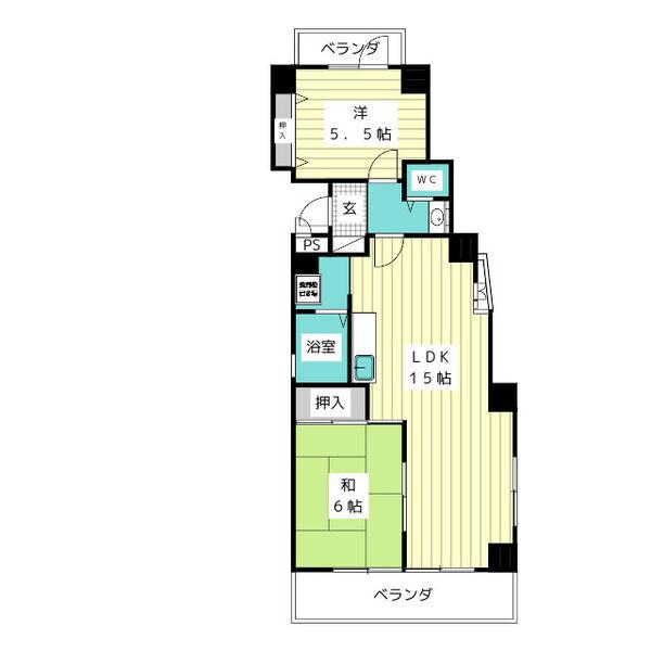 サンリバー高針(3LDK/7階)の間取り写真