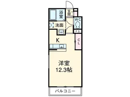 ア・ラ・モード2(1K/1階)の間取り写真