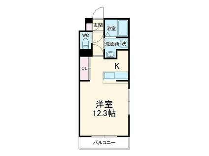 ア・ラ・モード2(1K/3階)の間取り写真