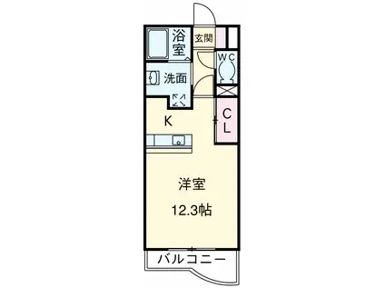 ア・ラ・モード2(1K/4階)の間取り写真