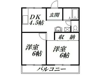メゾン入野(2DK/2階)の間取り写真