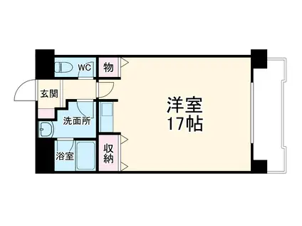 名古屋市東山線 一社駅 徒歩2分 3階建 築35年(1K/1階)の間取り写真