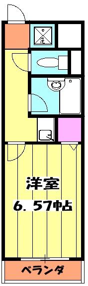 大宮西口プラザB棟(1K/2階)の間取り写真