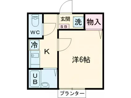 ソレジオ(1K/1階)の間取り写真
