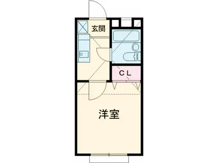 ガウディ7(1K/2階)の間取り写真