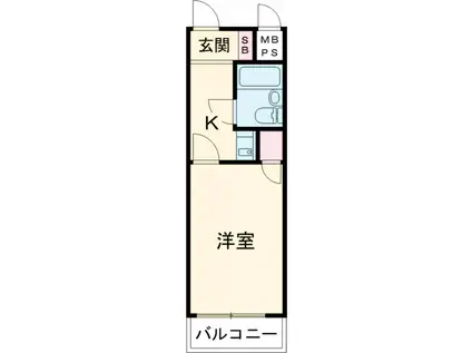 パレドール東金町(1K/1階)の間取り写真