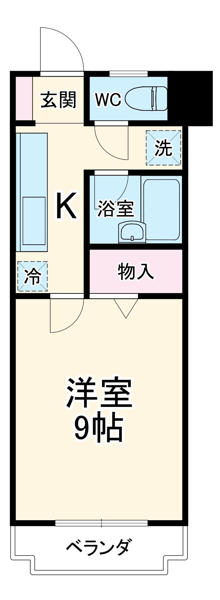 ルミエール日吉(1K/2階)の間取り写真