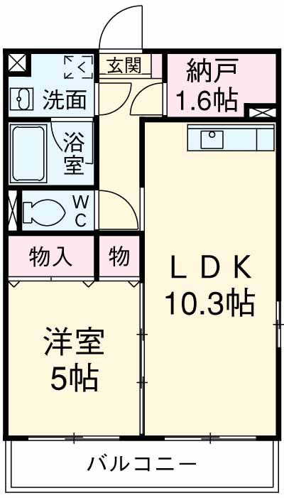 ラ・メゾン・プルニエ(1LDK/1階)の間取り写真