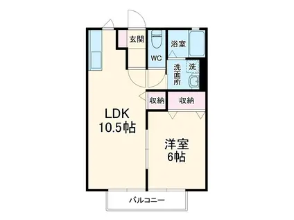 ロワールA(1LDK/1階)の間取り写真