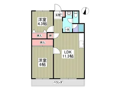 エルシティ103(2LDK/2階)の間取り写真