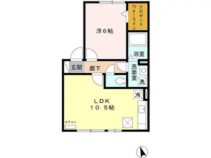 メープル(1LDK/1階)の間取り写真