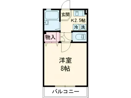 ハイムリベェール(1K/2階)の間取り写真