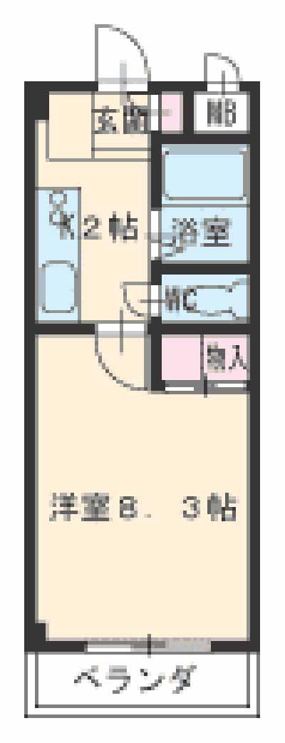 サンライズ(1K/2階)の間取り写真