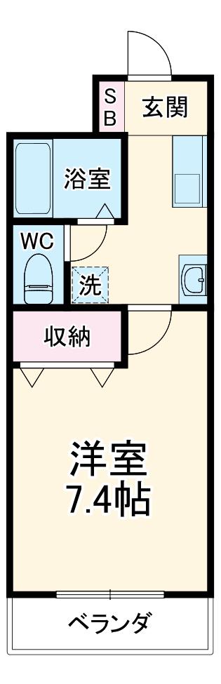 エンジェルメゾン(1K/2階)の間取り写真