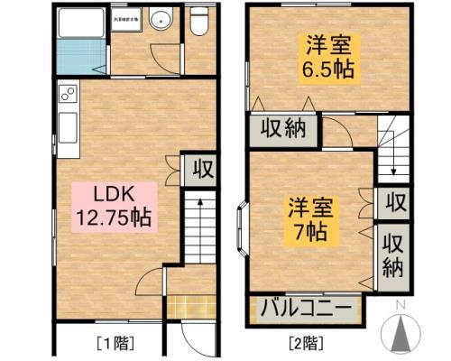 テラス鈴木(2LDK)の間取り写真