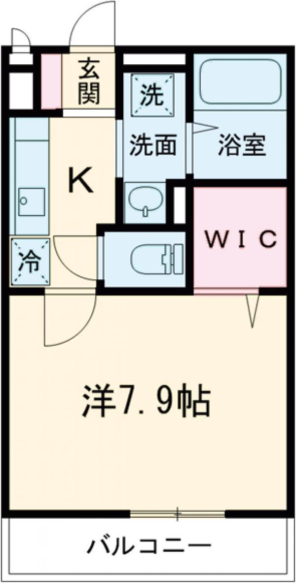 メイフラットⅡ(1K/1階)の間取り写真