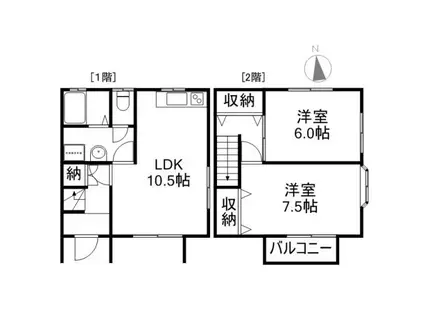 クワトロ臨江山(2LDK)の間取り写真