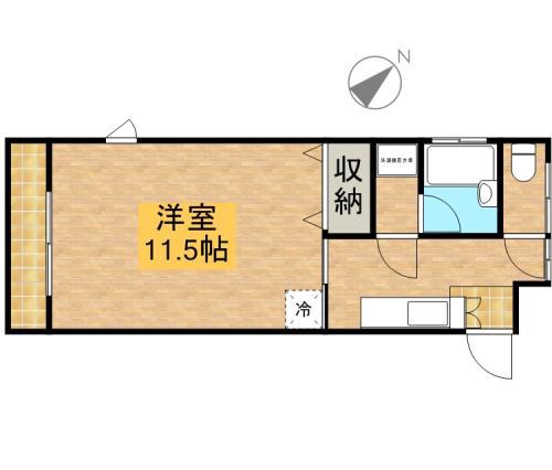 イエローハイツ佐鳴台(1K/3階)の間取り写真