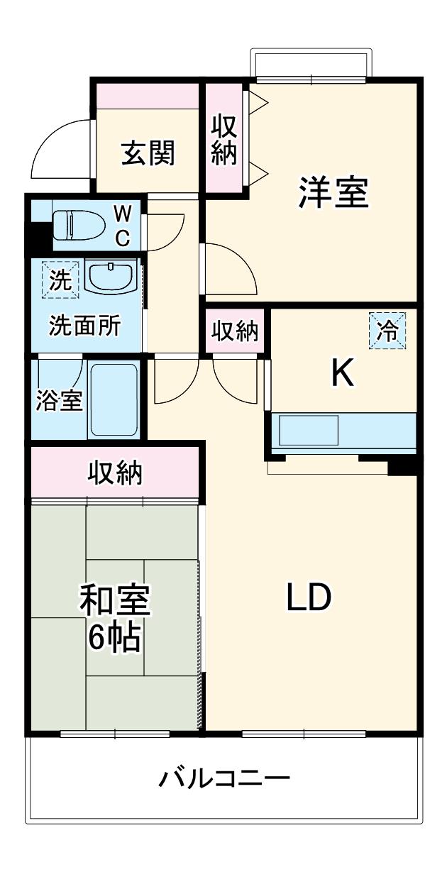 キングホームズ2番館(2LDK/3階)の間取り写真