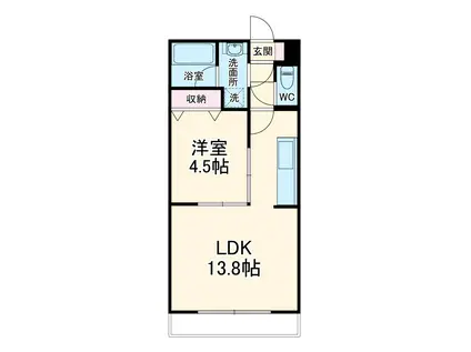 サウスERN TOWN Ⅱ(1LDK/2階)の間取り写真