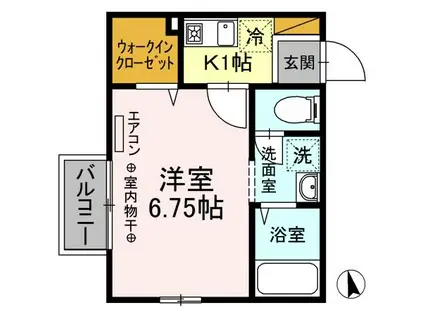 プルート(1K/1階)の間取り写真