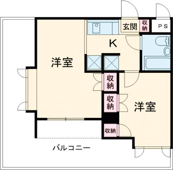 ベルプラザ(2K/5階)の間取り写真
