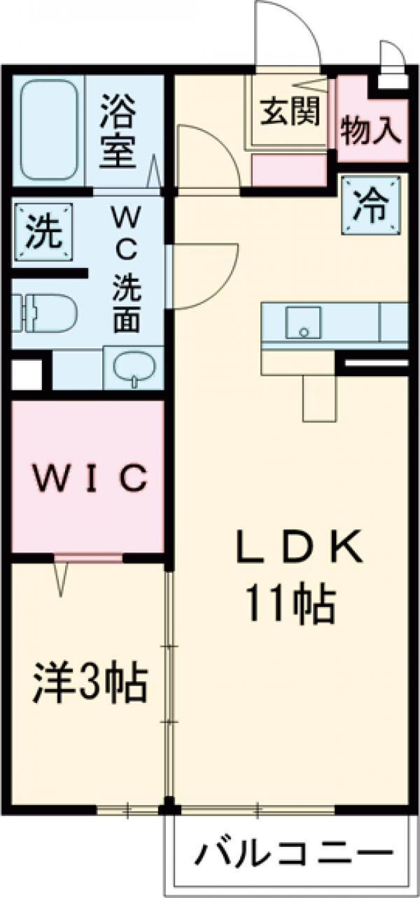モナリエ平和台Ⅱ(1LDK/2階)の間取り写真