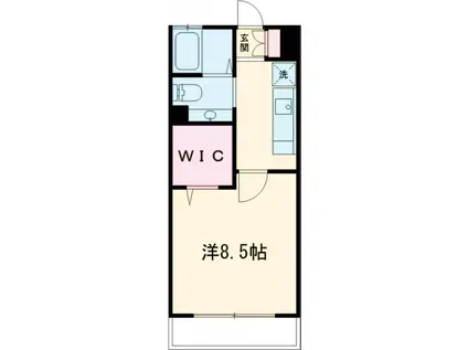 GRANDE(1K/1階)の間取り写真