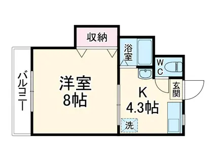 メゾン・ド・ボネール(1K/1階)の間取り写真