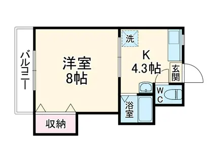 メゾン・ド・ボネール(1K/2階)の間取り写真