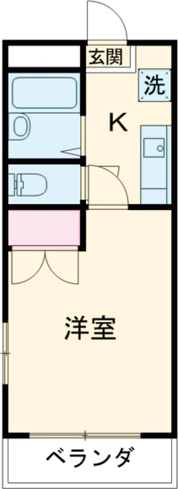 プラスワン(1K/2階)の間取り写真