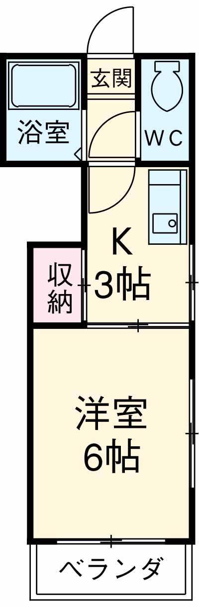 メゾンFUJI宮原(1K/2階)の間取り写真