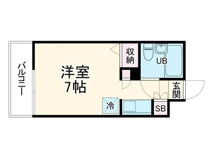 メゾン・ド・セーヌ(ワンルーム/2階)の間取り写真