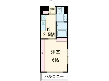 リビナ奥村(1K/3階)の間取り写真