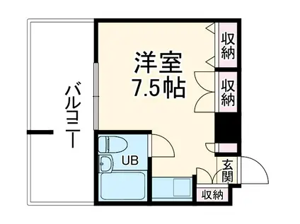 メゾン・ド・ミュール(ワンルーム/4階)の間取り写真