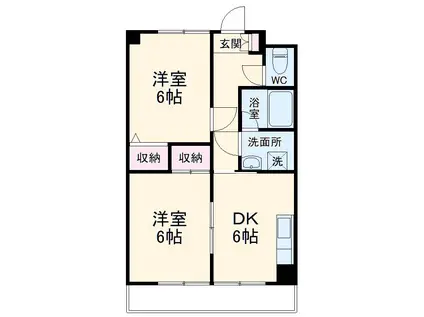 星野ハイツ(2DK/1階)の間取り写真