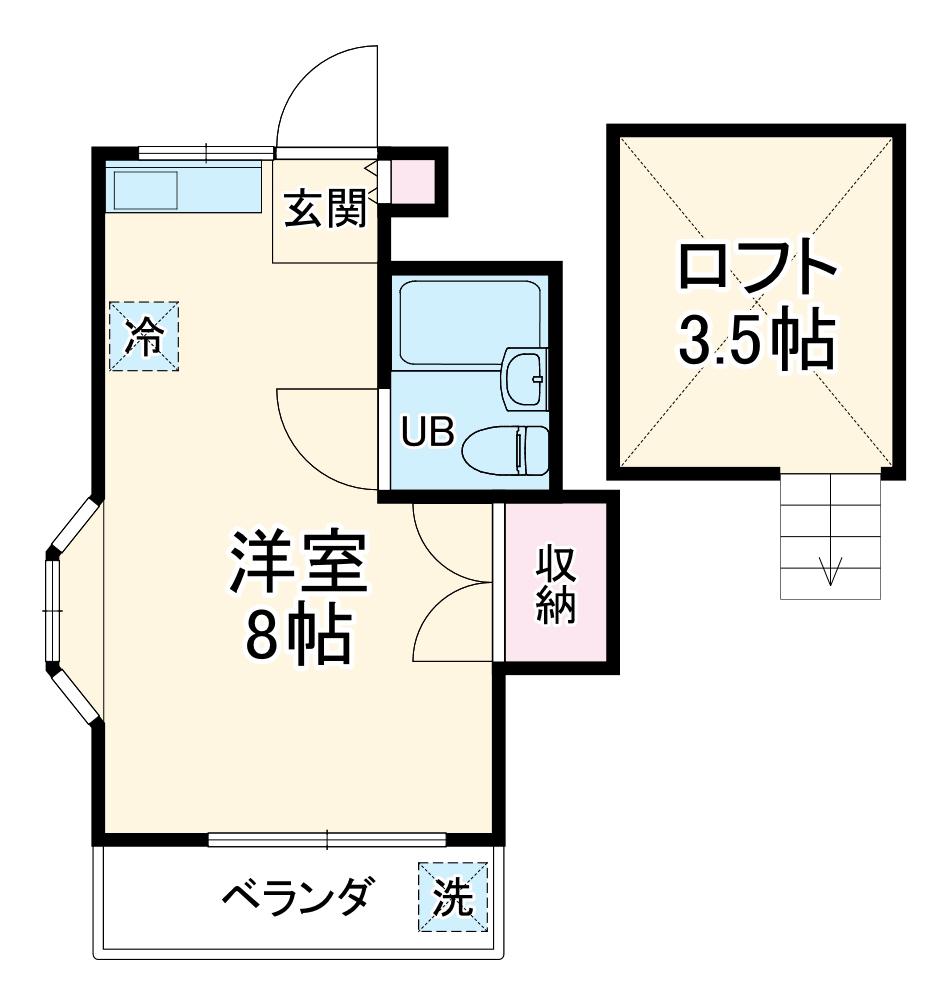 ホームズ和光(ワンルーム/2階)の間取り写真