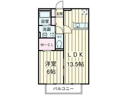 アルシュ(1LDK/1階)の間取り写真