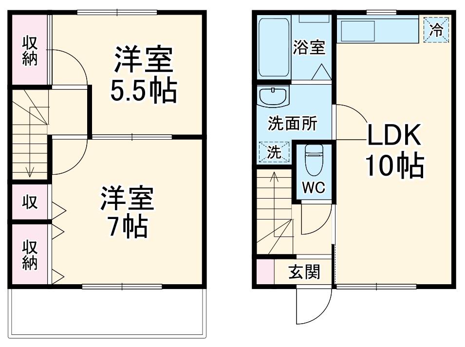 ファインビューＡ(2LDK)の間取り写真
