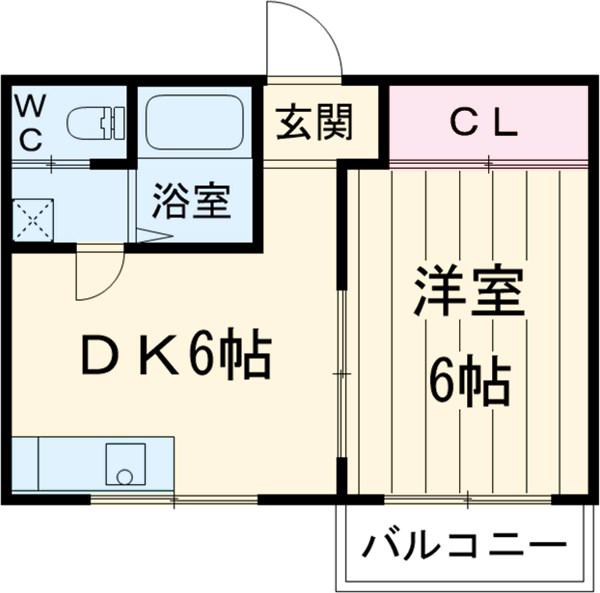 コーポエム(1DK/1階)の間取り写真
