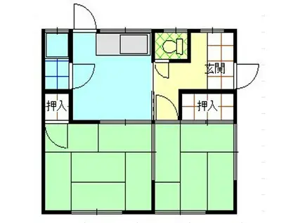 東海道本線 高塚駅 徒歩30分 1階建 築49年(2DK)の間取り写真