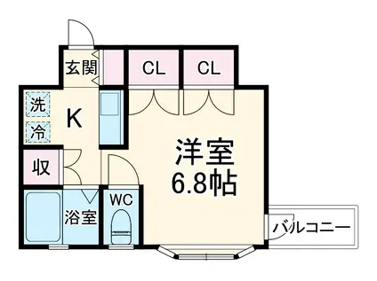 ロミオ&ジュリエットⅡ(1K/2階)の間取り写真