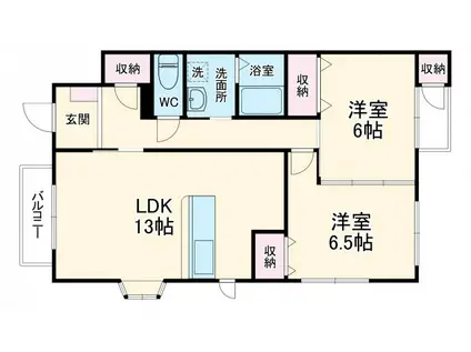 シュプールしのはらⅩⅢ(2LDK/1階)の間取り写真