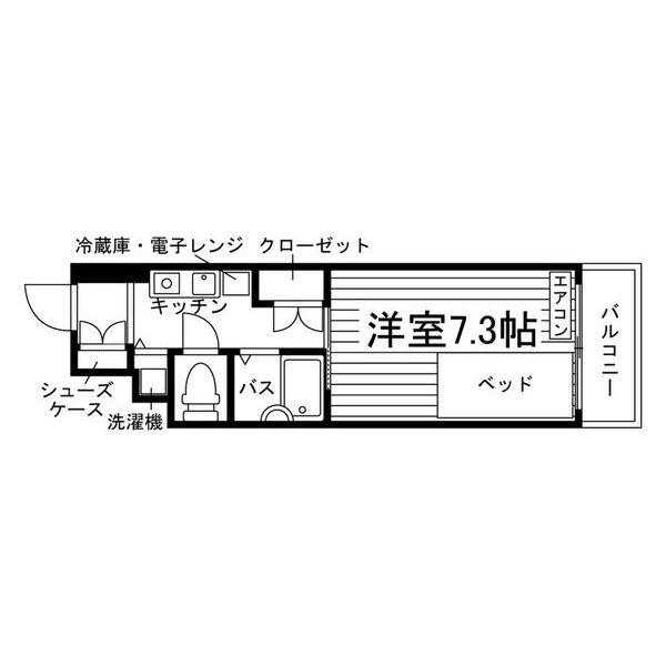 THE QOL(1K/7階)の間取り写真