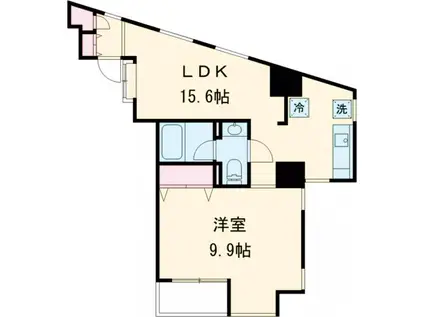 ウィルテラス千歳烏山(1LDK/12階)の間取り写真