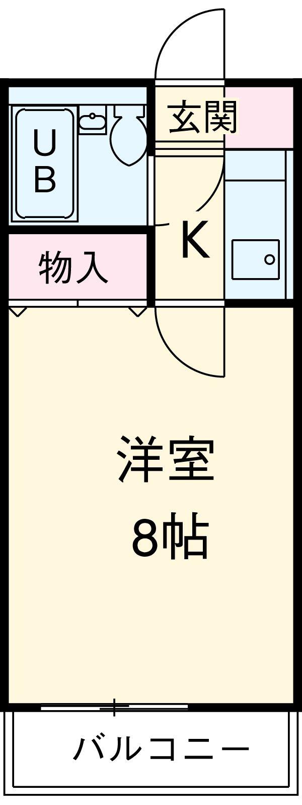 パシフィック本宿5(1K/1階)の間取り写真