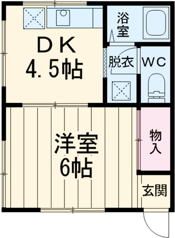 コーポ平成(1DK/1階)の間取り写真